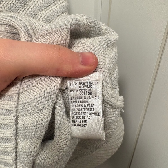 Laura Light Gray Ribbed Cowl Neck Sweater - Picture 7 of 8